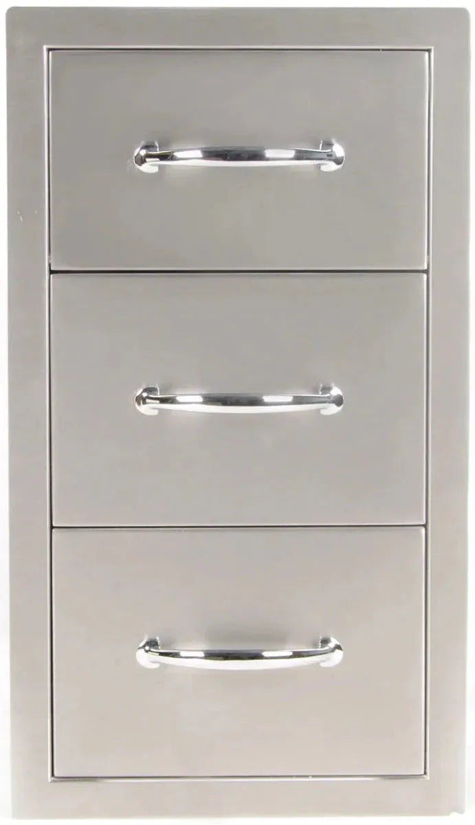 Sunstone Outdoor Kitchens Triple Access Drawer – Large in Light Brushed Stainless Steel