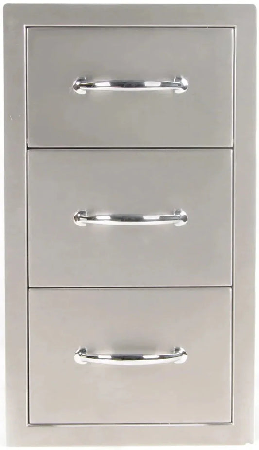 Sunstone Outdoor Kitchens Triple Access Drawer – Large in Light Brushed Stainless Steel