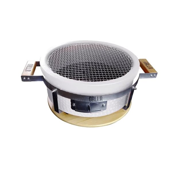GRLLR Tokyo Shichirin Round Table Barbecue - outdoor grill - Ice Cold Spice | White