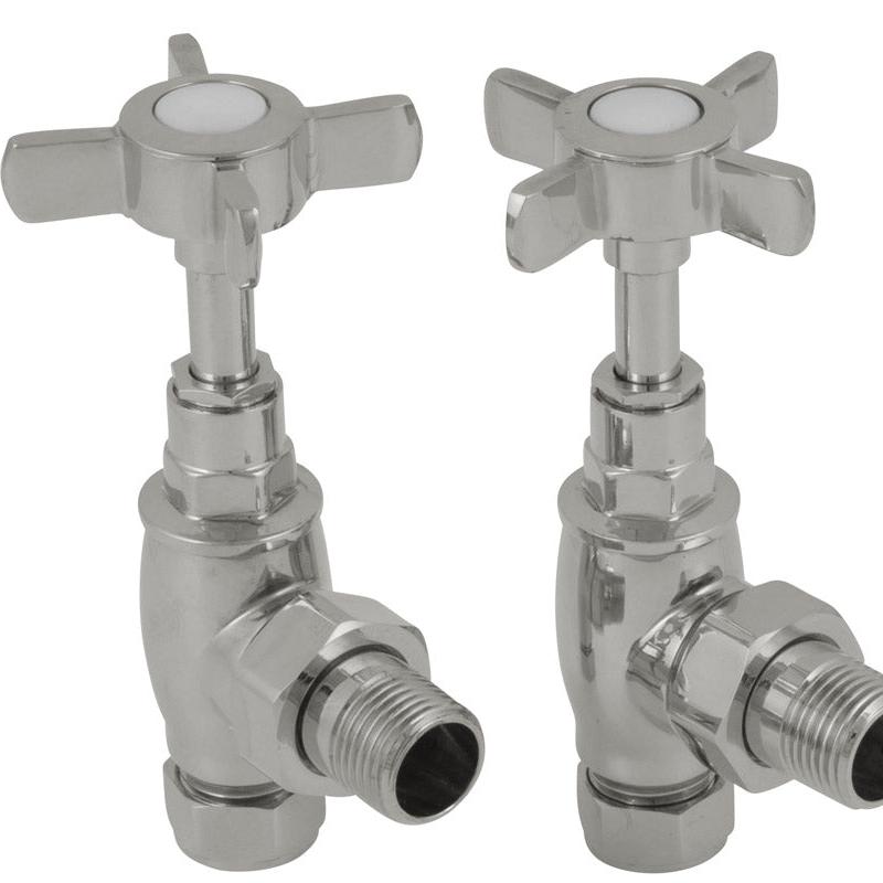 Carron Towel Rail 15mm Inlet Manual Radiator Valve - radiator - Ice Cold Spice | Polished Nickel 15mm