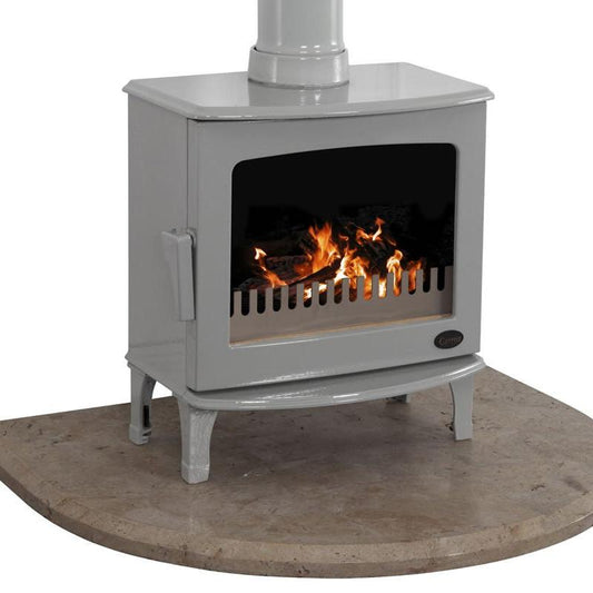 Carron Curved Stove Hearth - fireplace accessory - Ice Cold Spice | Travertine