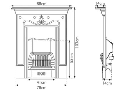 Carron Tulip Cast Iron Combination Fireplace