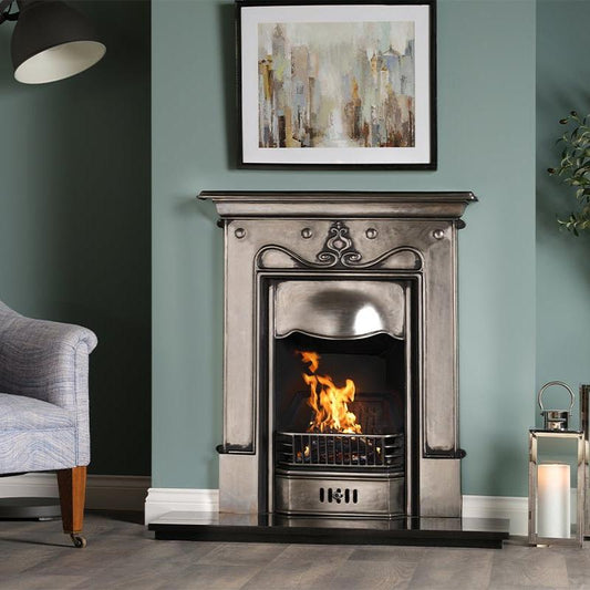 Carron Tulip Cast Iron Combination Fireplace - fireplace - Ice Cold Spice | Full Polish H103 x W88