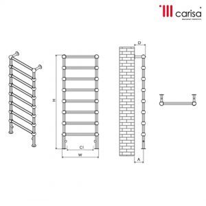 Carisa Victoria Traditional Steel Heated Bathroom Towel Rail | 1 colour, 2 sizes