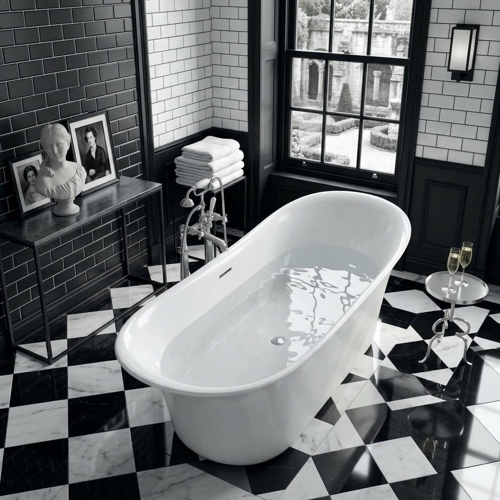 Vincent Alexander Admiralty Oval Freestanding Bathtub in Gloss White