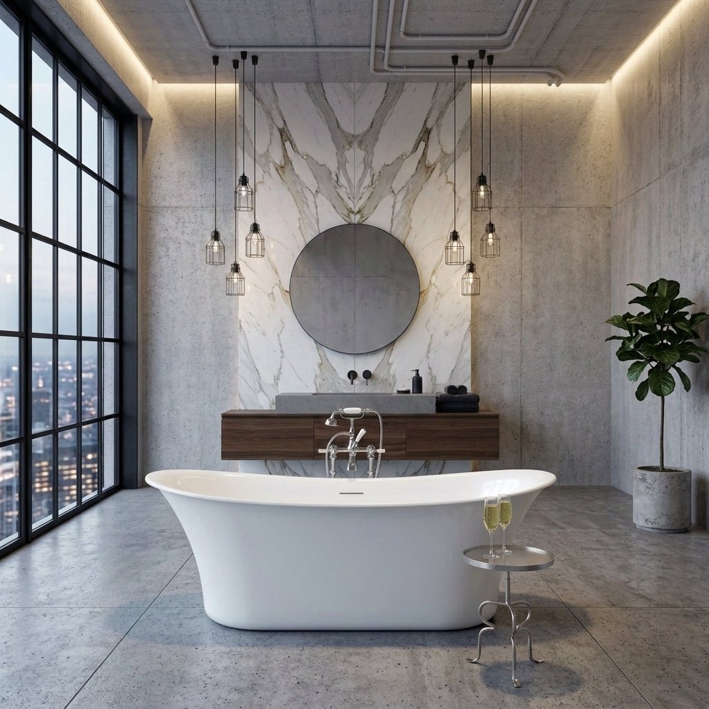 Vincent Alexander Admiralty Oval Freestanding Bathtub in Gloss White