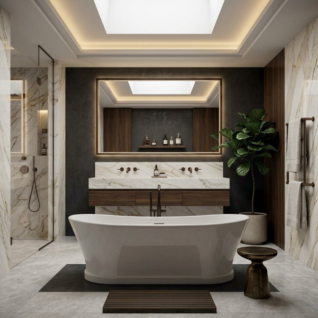 Vincent Alexander Ashmere Double Ended Oval Freestanding Bathtub in Gloss White