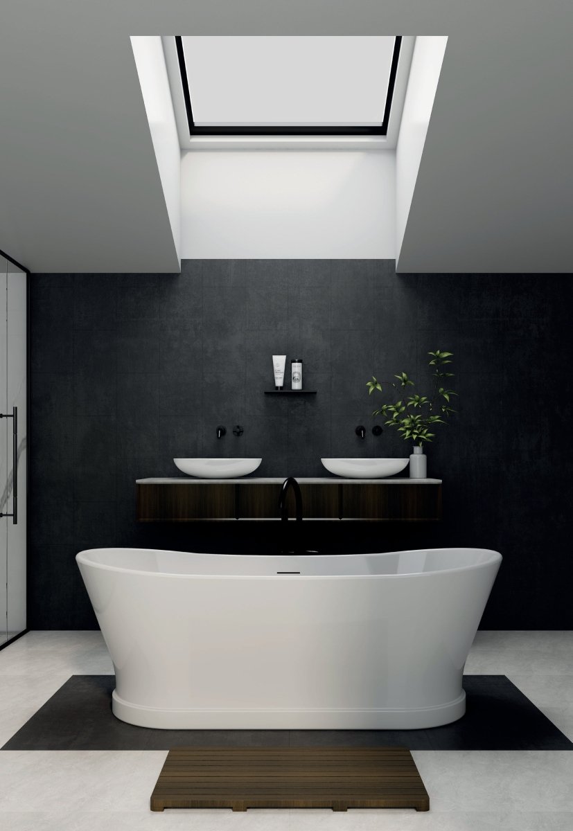 Vincent Alexander Ashmere Double Ended Oval Freestanding Bathtub in Gloss White