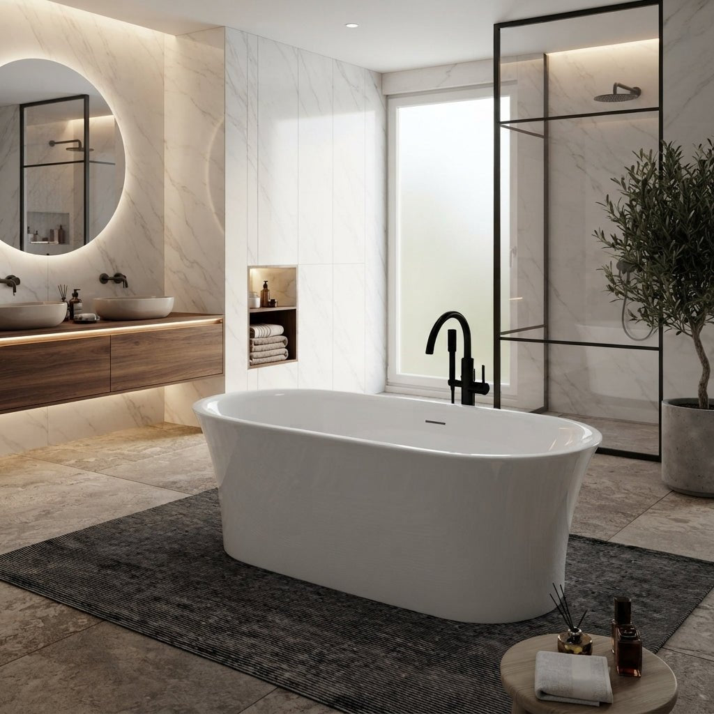 Vincent Alexander Aydon Freestanding Bathtub in Gloss White