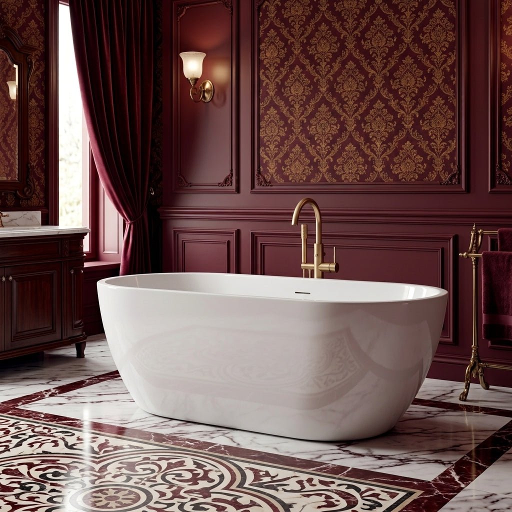 Vincent Alexander Belgravia Double Ended Oval Freestanding Bathtub in Gloss White