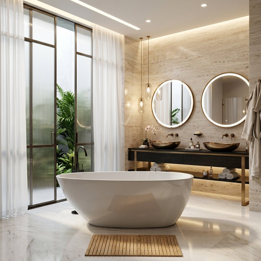 Vincent Alexander Elan Teardrop Freestanding Bathtub in Gloss White