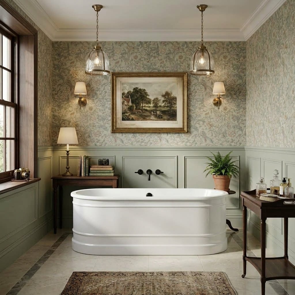 Vincent Alexander Forge Double Ended Oval Freestanding Bathtub in Gloss White