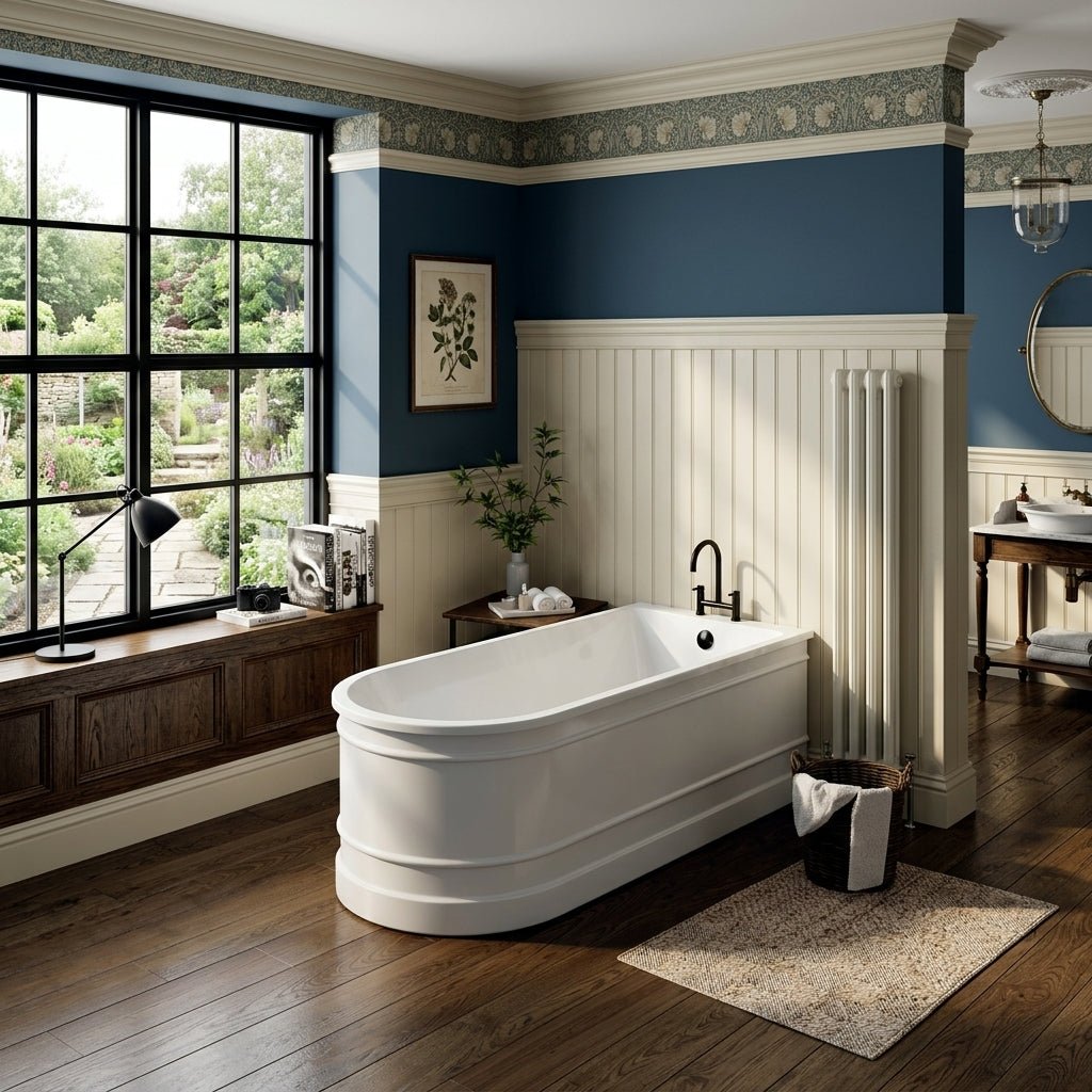 Vincent Alexander Forge Single Ended Oval Corner Bath in Gloss White