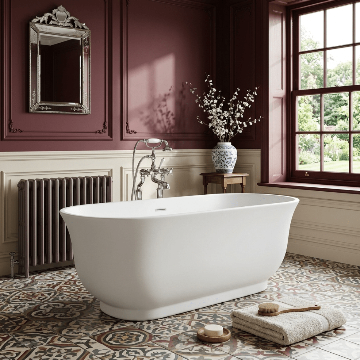 Vincent Alexander Fresia Double Ended Oval Freestanding Bathtub in Gloss White
