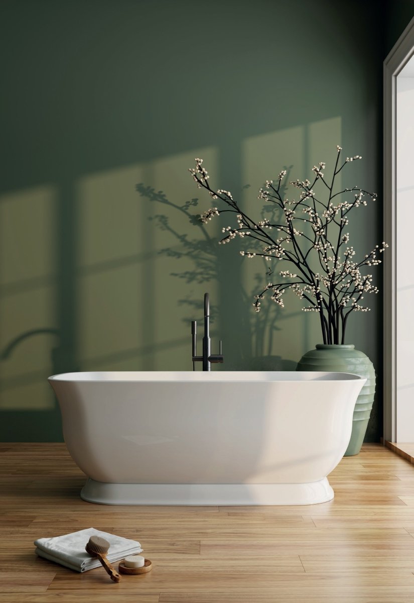 Vincent Alexander Fresia Double Ended Oval Freestanding Bathtub in Gloss White