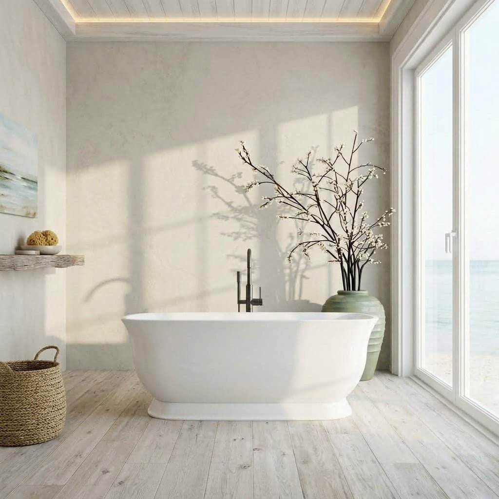 Vincent Alexander Fresia Double Ended Oval Freestanding Bathtub in Gloss White