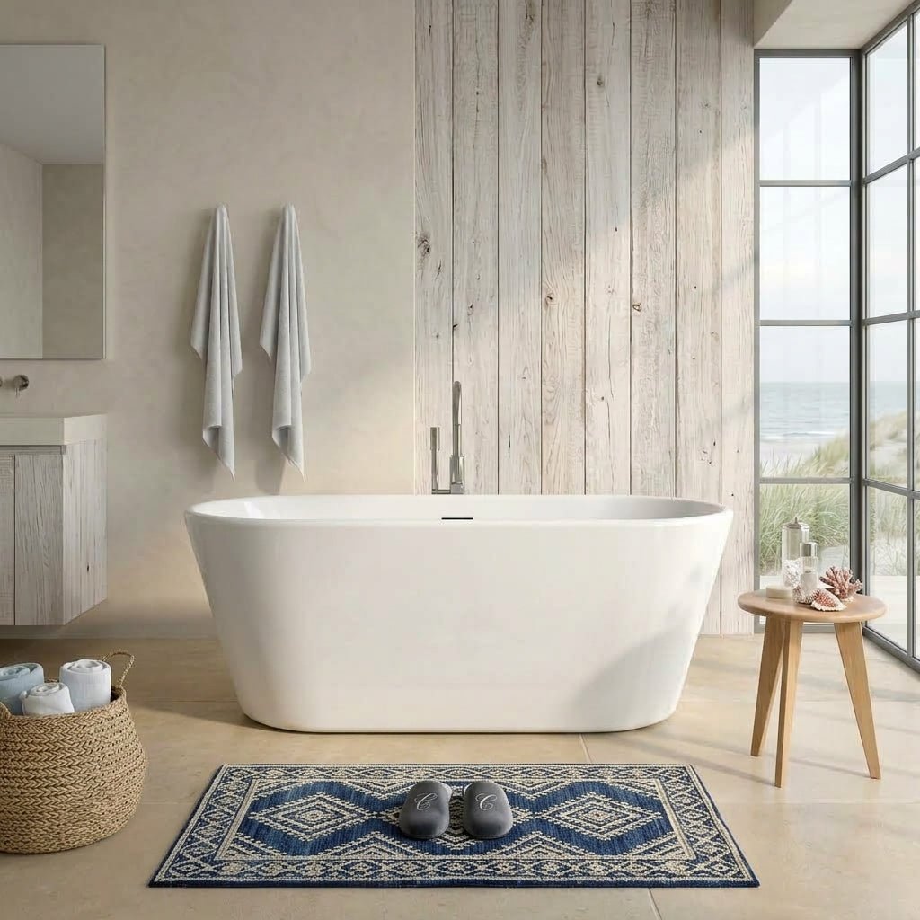Vincent Alexander Grosvenor Oval Freestanding Bathtub in Gloss White