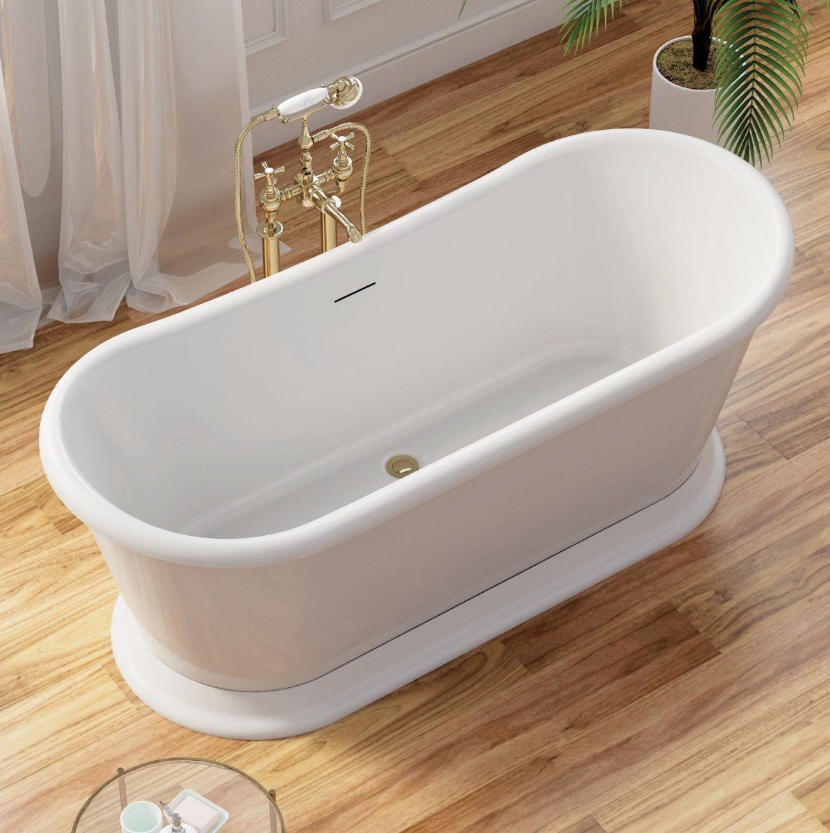 Vincent Alexander Harbour Double Ended Oval Freestanding Bathtub in Gloss White
