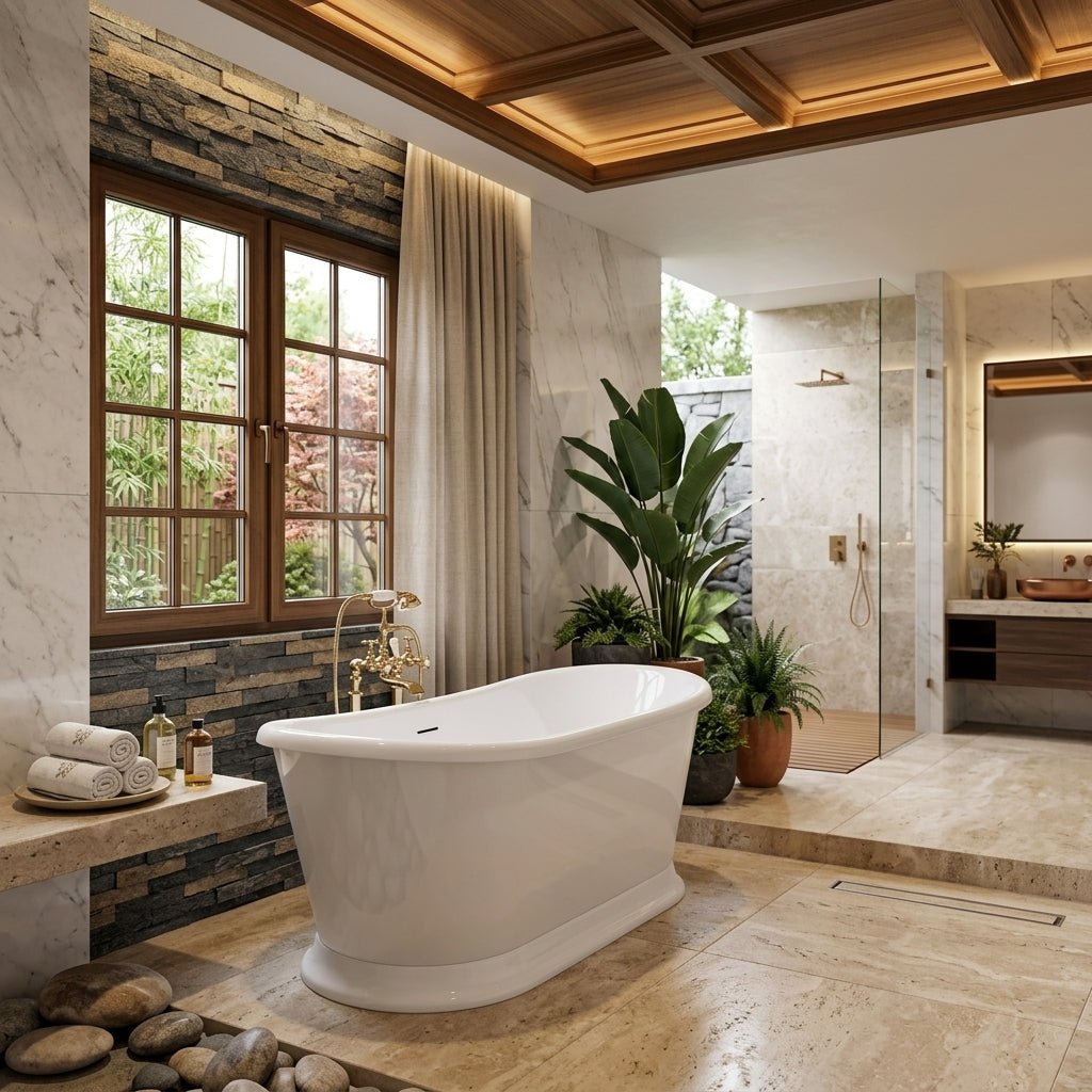 Vincent Alexander Harbour Double Ended Oval Freestanding Bathtub in Gloss White