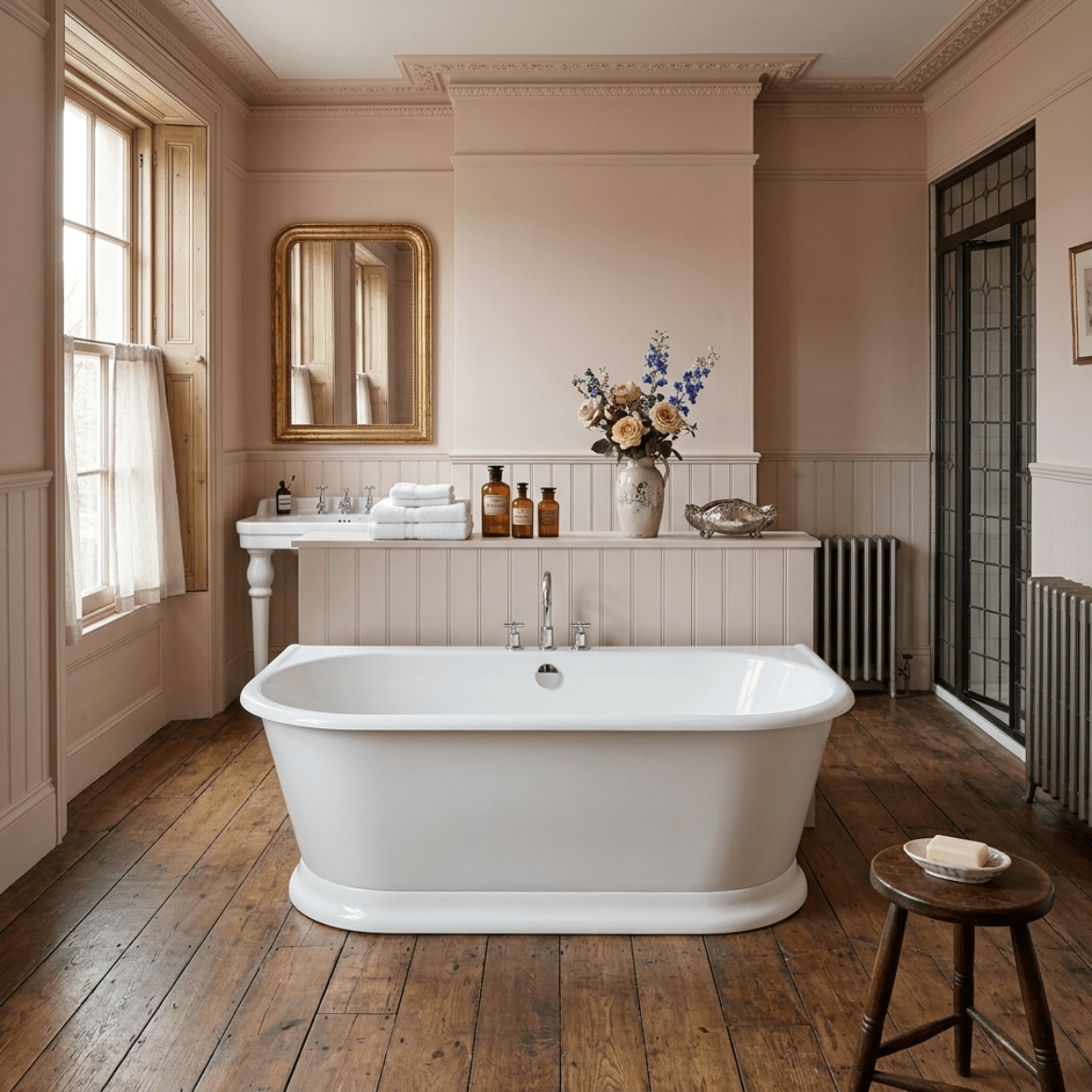 Vincent Alexander Haven Double Ended Oval Back to Wall Bathtub in Gloss White