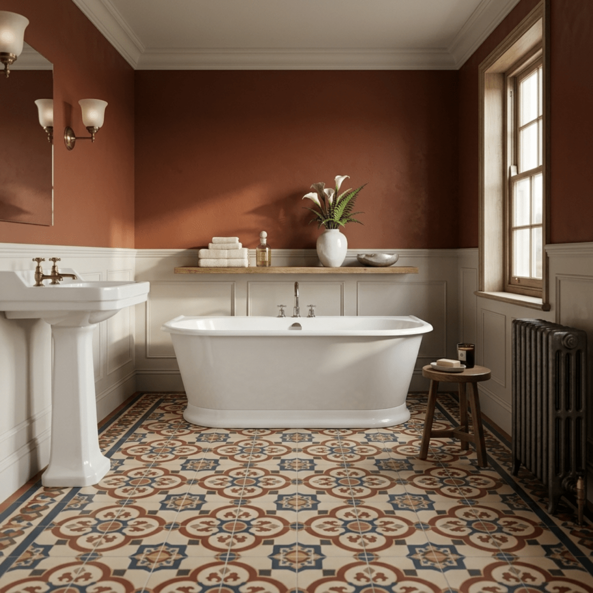 Vincent Alexander Haven Double Ended Oval Back to Wall Bathtub in Gloss White