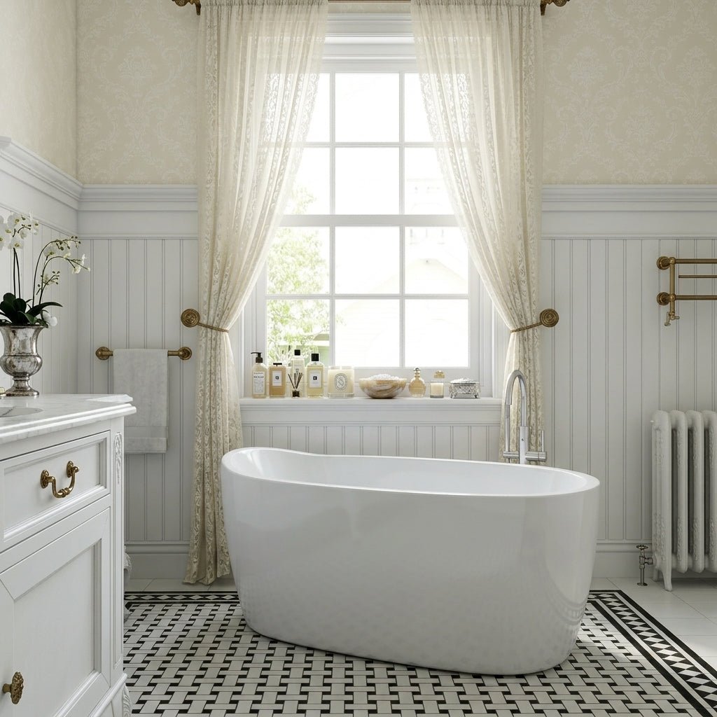 Vincent Alexander Littleton Double Ended Oval Freestanding Bathtub in Gloss White