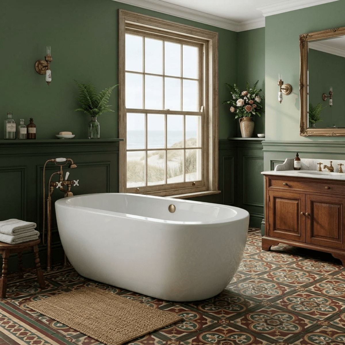 Vincent Alexander Olympia Oval Freestanding Bathtub in Gloss White
