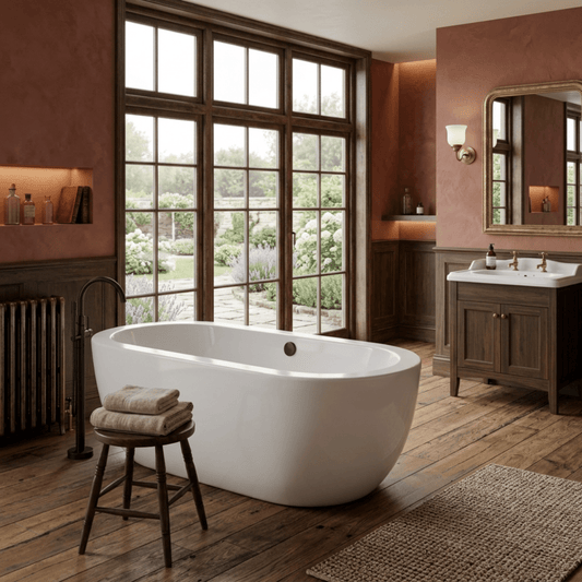 Vincent Alexander Olympia Oval Freestanding Bathtub in Gloss White