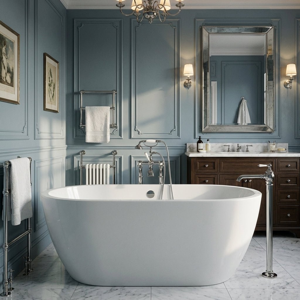 Vincent Alexander Olympia Oval Freestanding Bathtub in Gloss White