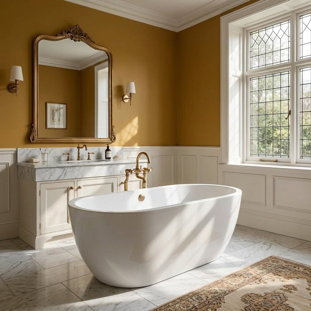 Vincent Alexander Olympia Oval Freestanding Bathtub in Gloss White
