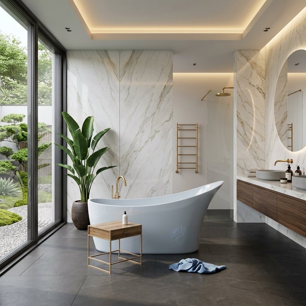 Vincent Alexander Portobello Oval Freestanding Bathtub in Gloss White