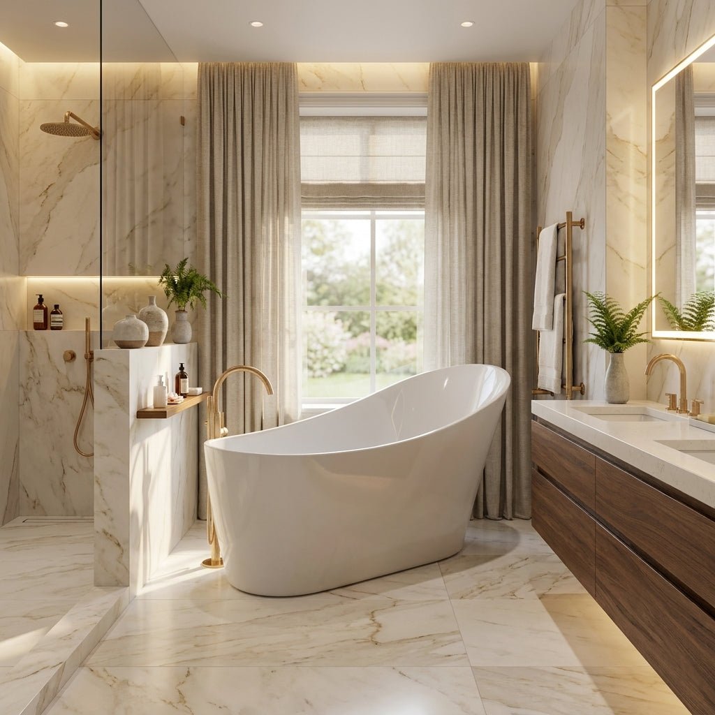 Vincent Alexander Portobello Oval Freestanding Bathtub in Gloss White