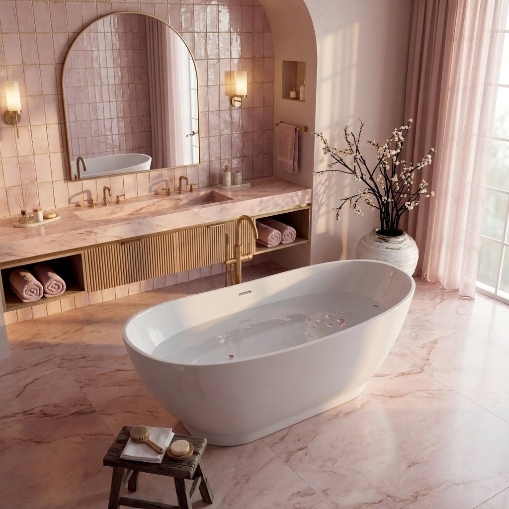 Vincent Alexander Richmond Oval Freestanding Bathtub in Gloss White