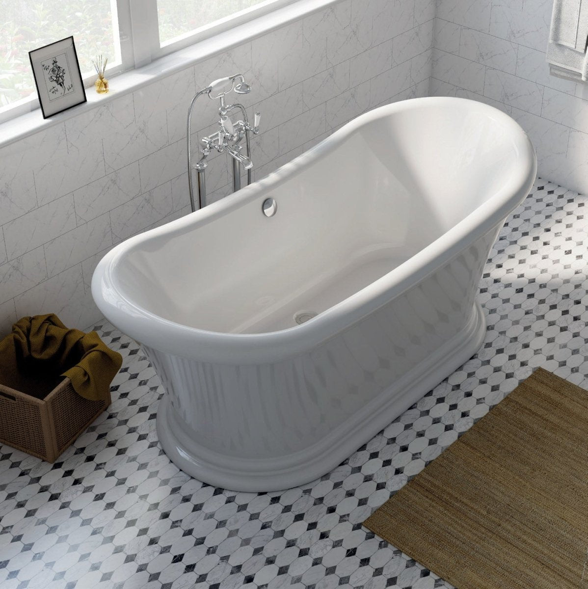Vincent Alexander Sherborne Oval Freestanding Bathtub in Gloss White