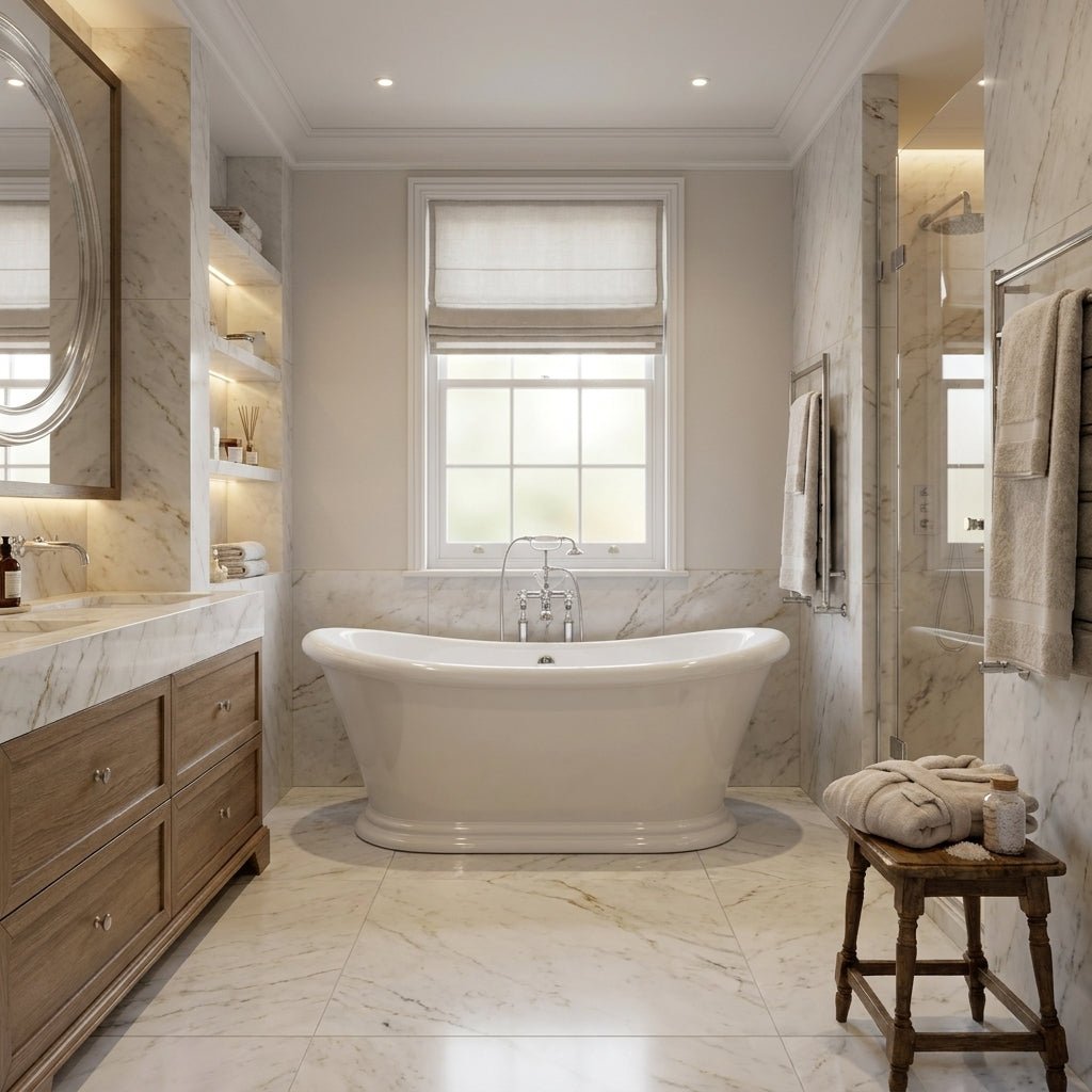 Vincent Alexander Sherborne Oval Freestanding Bathtub in Gloss White