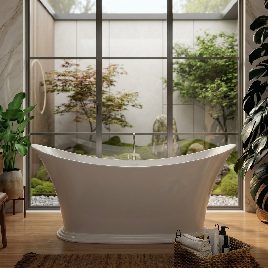Vincent Alexander Tattershall Double Ended Oval Freestanding Bathtub in Gloss White