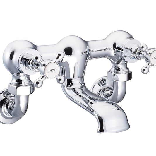 Hurlingham Wall Mounted Bath Filler Taps - Ice Cold Spice | Chrome H161 x W254 x D187