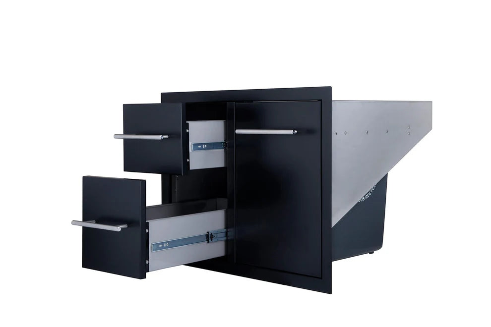 Sunstone Outdoor Kitchens Double Drawer and Trash Tray Combo with Plastic Bin