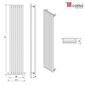 Carisa Zara Chrome Polished Steel Tall Radiator | 1 colour, 2 sizes